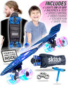 SKITCH® LED+ BLUE GALAXY Skateboard For Kids And Beginners Mini Cruiser Board Gift Set (LED ON/OFF)