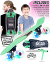 SKITCH® LED+ MINT GREEN Skateboard For Kids And Beginners Mini Cruiser Board Gift Set (LED ON/OFF)