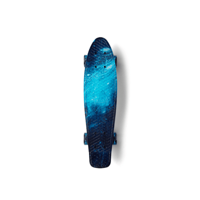 SKITCH® LED+ BLUE GALAXY Skateboard For Kids And Beginners Mini Cruiser Board Gift Set (LED ON/OFF)
