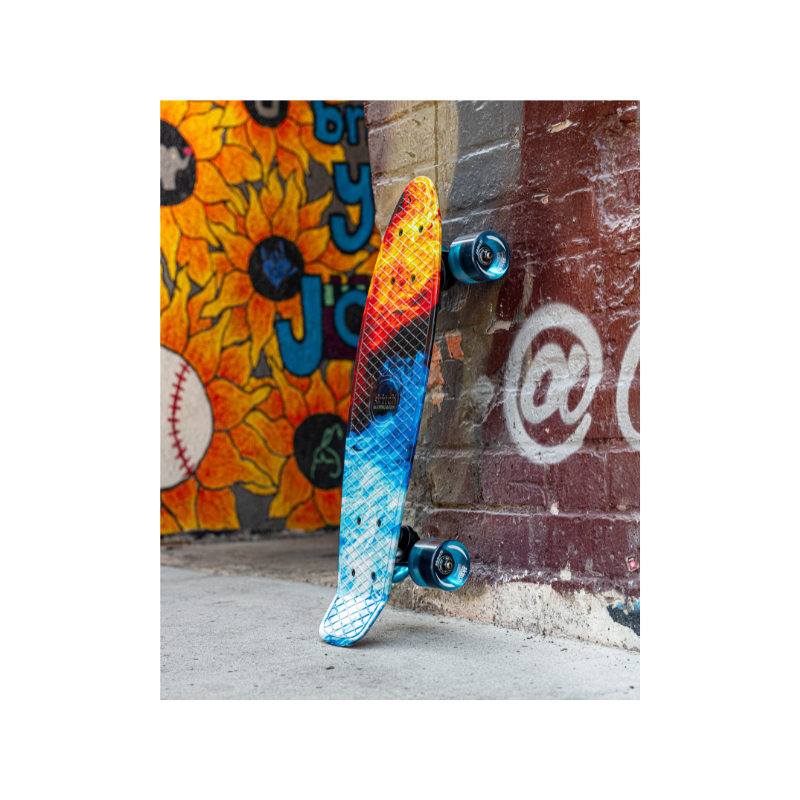 SKITCH® LED+ FIRE & ICE Skateboard For Kids And Beginners Mini Cruiser Board Gift Set (LED ON/OFF)