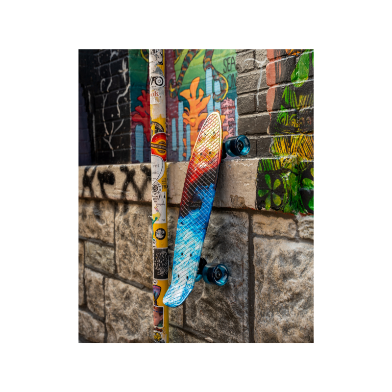 SKITCH® LED+ FIRE & ICE Skateboard For Kids And Beginners Mini Cruiser Board Gift Set (LED ON/OFF)